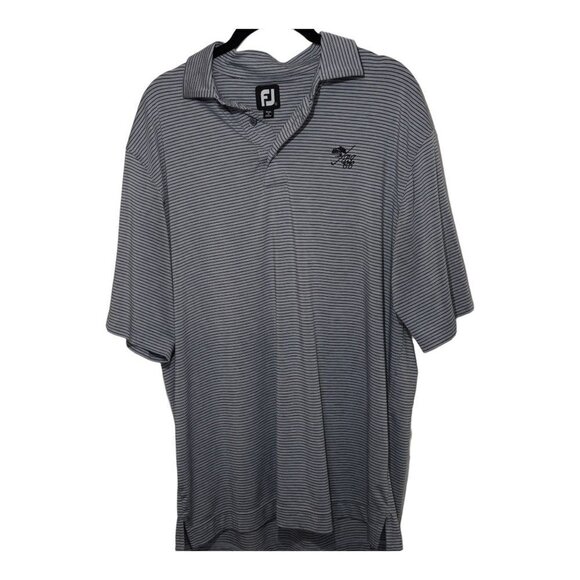 FootJoy Mens Polo Shirt Grey Striped Sz L GOLF TENNIS - Picture 3 of 8